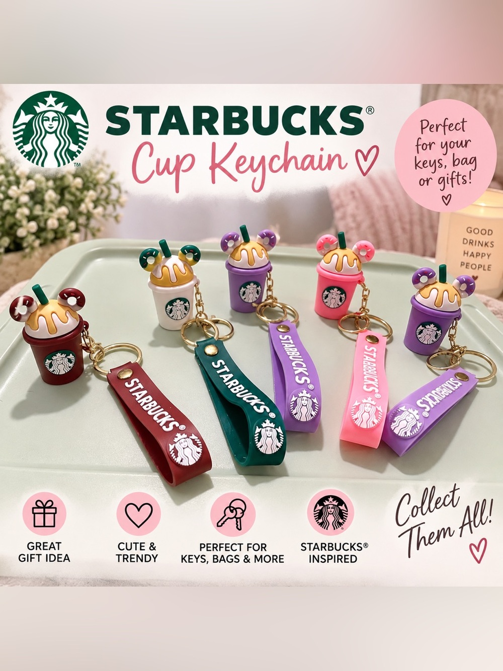 Starbucks  Cup Keychain Set